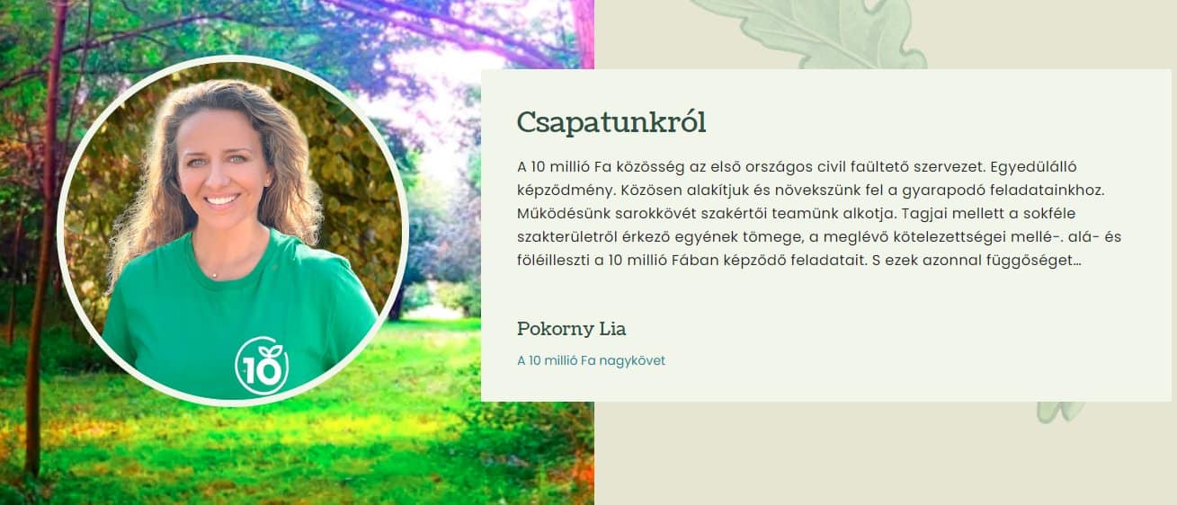 Pokorny Lia, a 10 millió fa ismert nagykövete