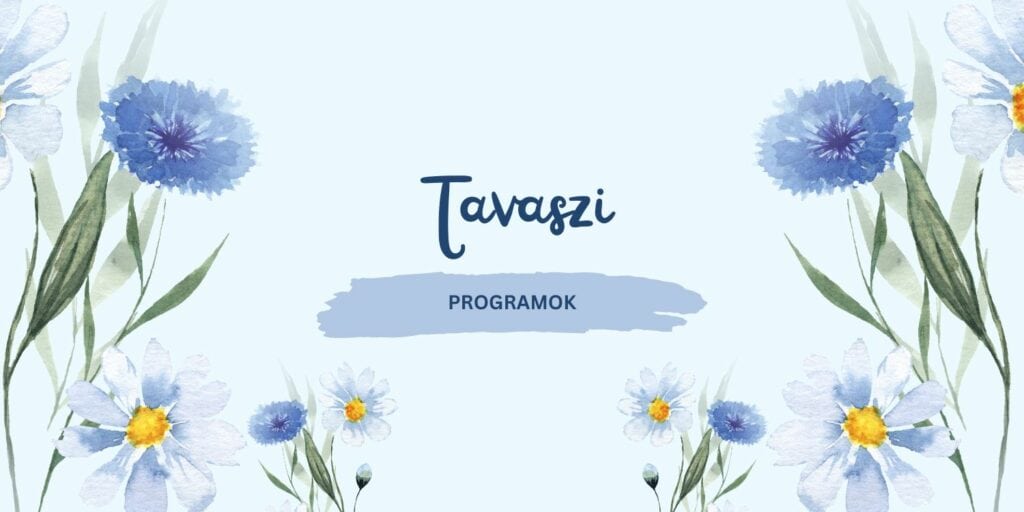 Virág rajzok között felirat: tavaszi programok.
