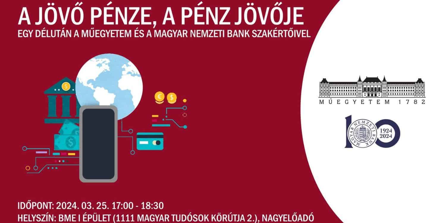 A jövő pénz, a pénz jövője előadás plakátja.