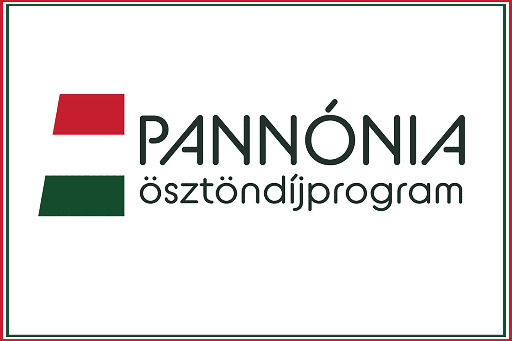 Pannónia Ösztöndíjprogram felirat és mellette magyar zászló grafika.